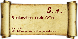 Siskovits András névjegykártya